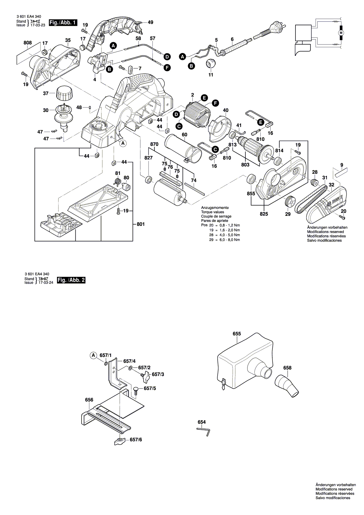Схема на Рубанок Bosch GHO 26-82 D (3 601 EA4 330)