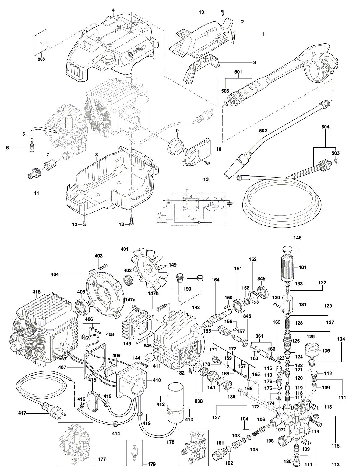 Схема на Мойка высокого давления Bosch GHP 5-13 C (3 600 J10 000)
