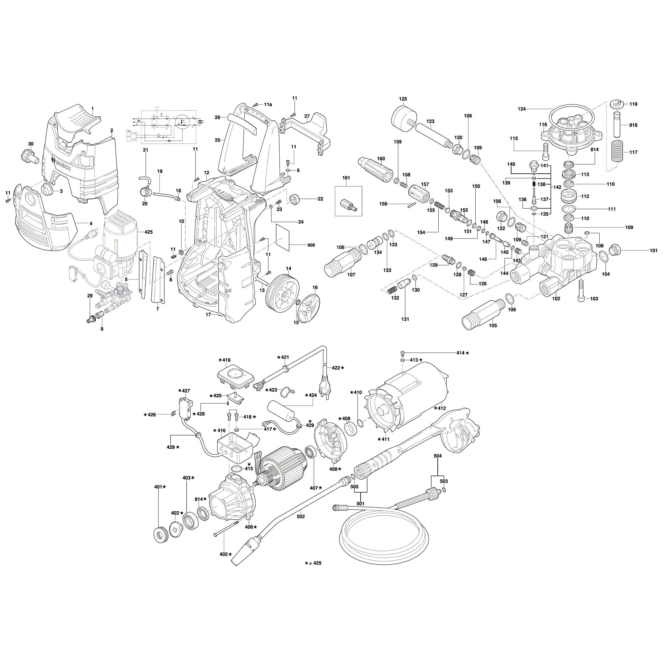 Схема на Мийка високого тиску Bosch GHP 6-14 (3 600 J10 200)