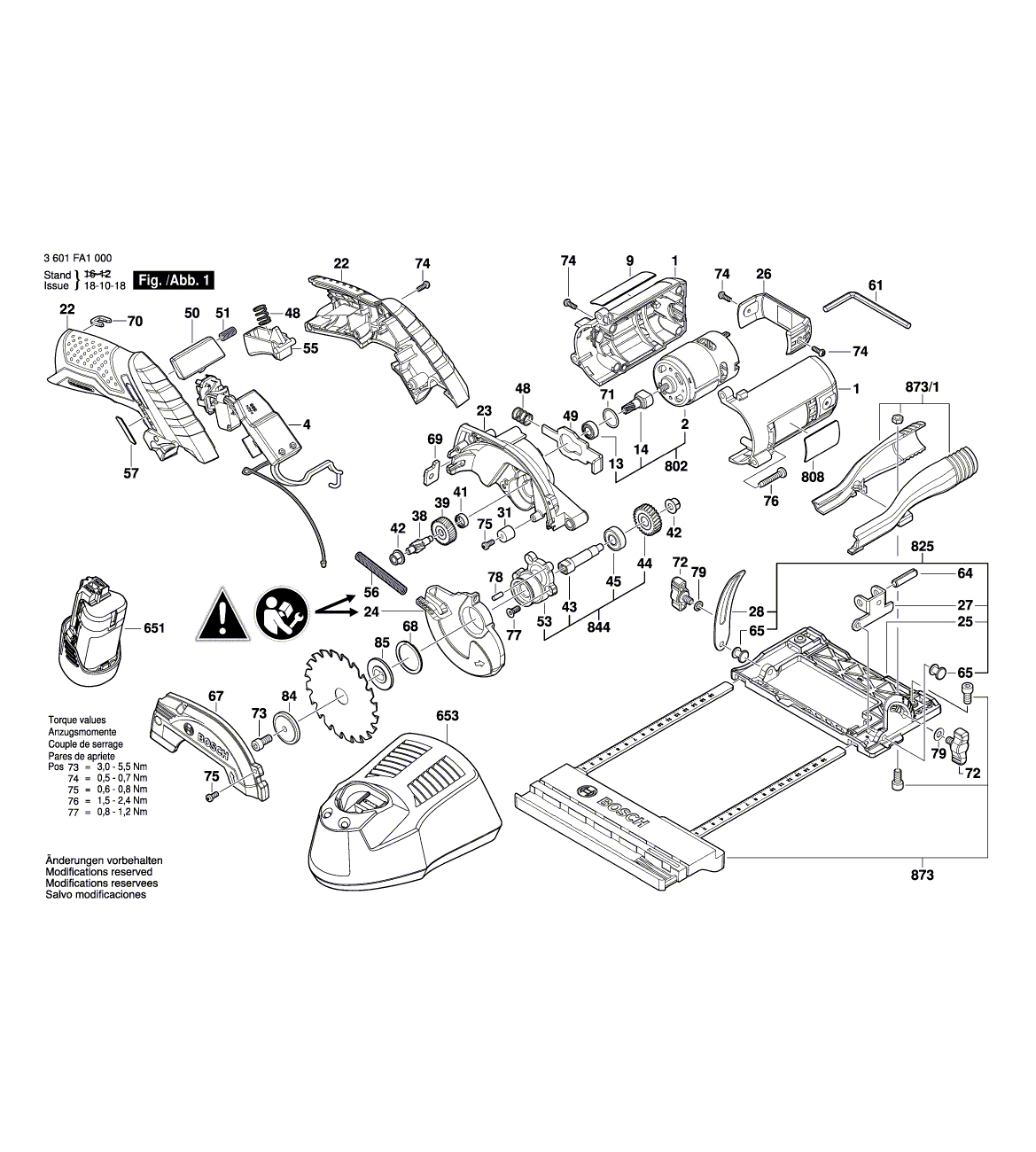 Схема на Пила Bosch GKS 10,8 V-LI (3 601 FA1 000)