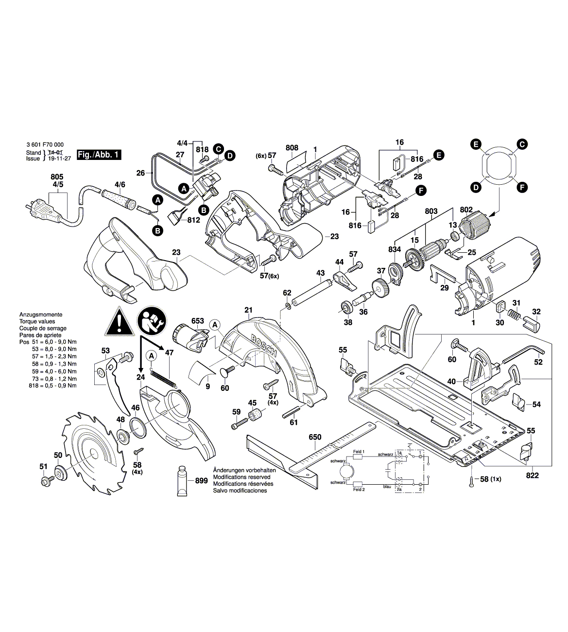 Схема на Пила Bosch GKS 160 (3 601 F70 000)