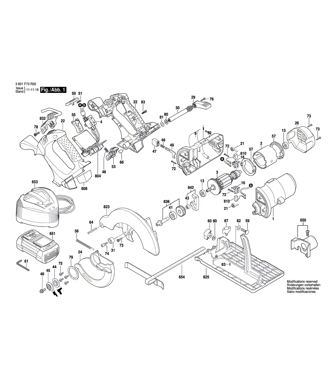 Схема на Пила Bosch GKS 36 V-LI (3 601 F73 R00)