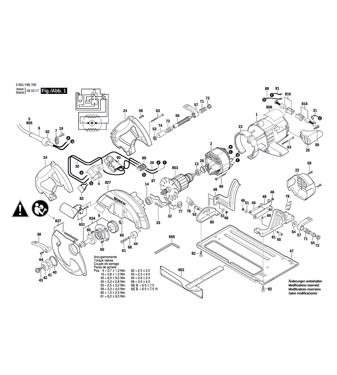 Схема на Пила Bosch GKS 65 CE (3 601 F68 700)