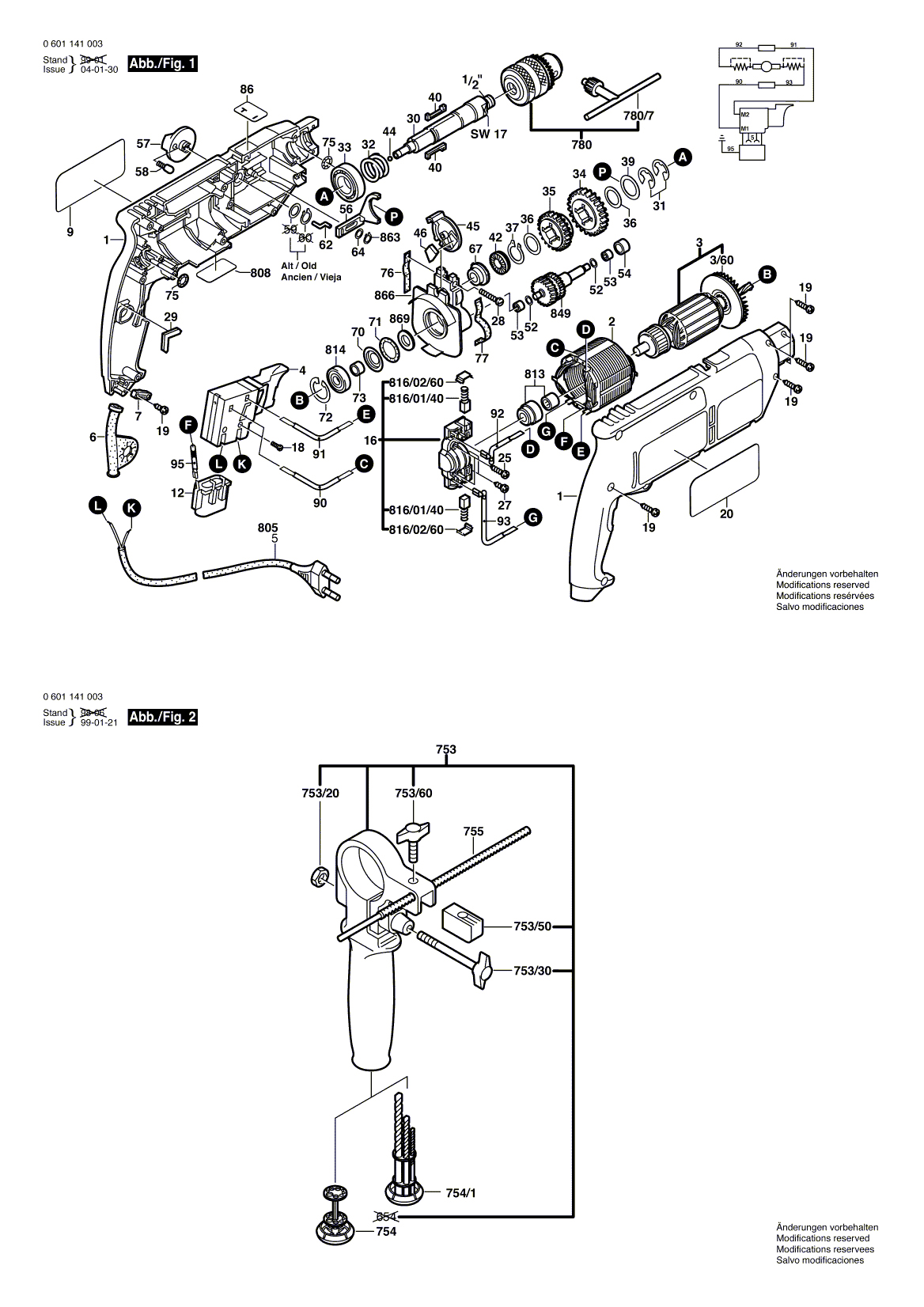 Схема на Дриль Bosch GSB 18-2 (0 601 141 003)