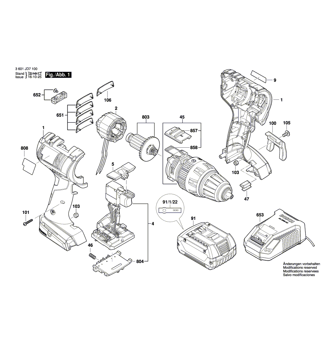Схема на Дрель-шуруповерт Bosch GSB 18 V-EC (3 601 JD7 100)