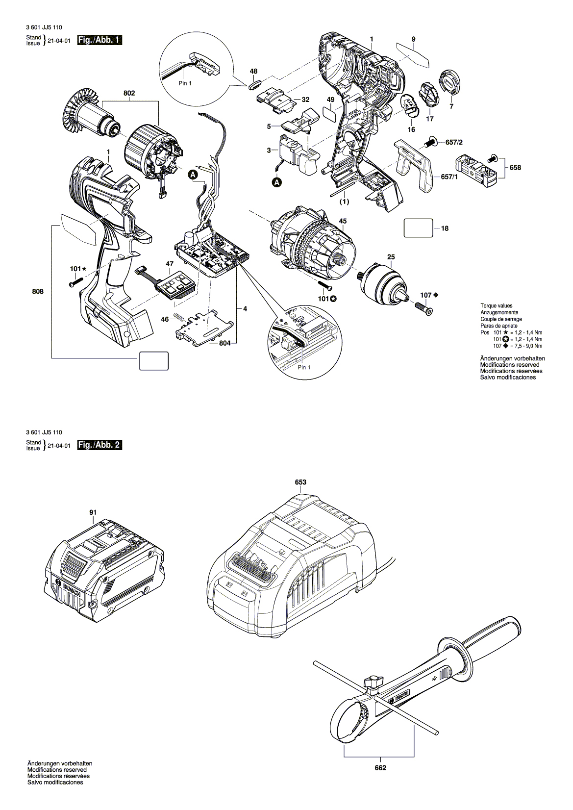 Схема на Дриль-шурупокрут Bosch GSB 18V-1330 C (3 601 JJ5 110)