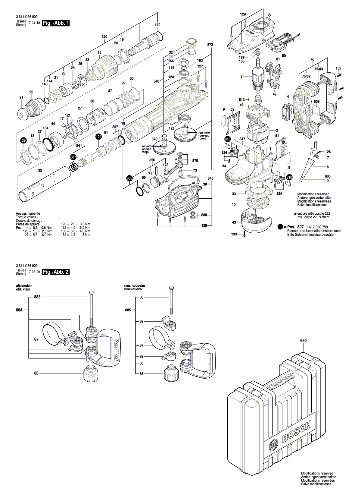 Схема на Відбійний молоток Bosch GSH 11 VC (3 611 C36 000)