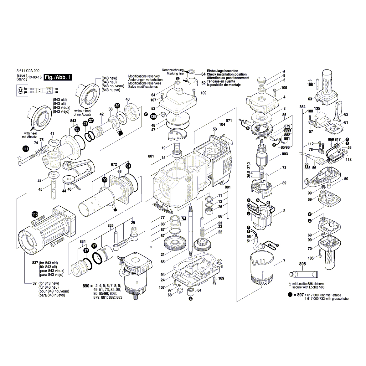 Схема на Відбійний молоток Bosch GSH 27 VC (3 611 C0A 000)