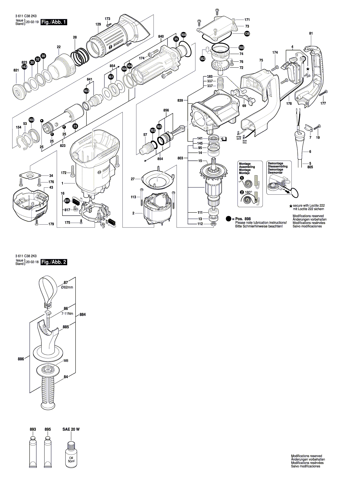 Схема на Отбойный молоток Bosch GSH 5X Plus (3 611 C38 2B0)