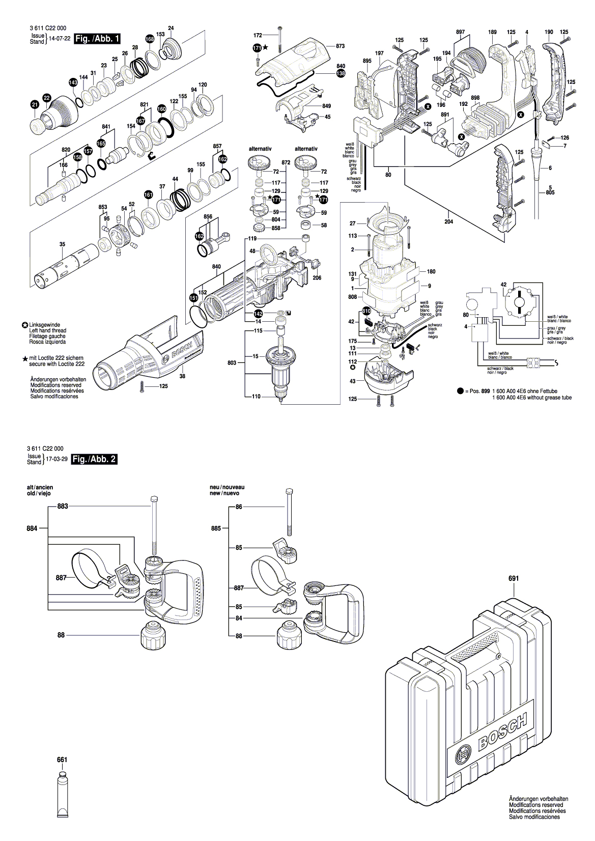 Схема на Отбойный молоток Bosch GSH 9 VC (3 611 C22 040)