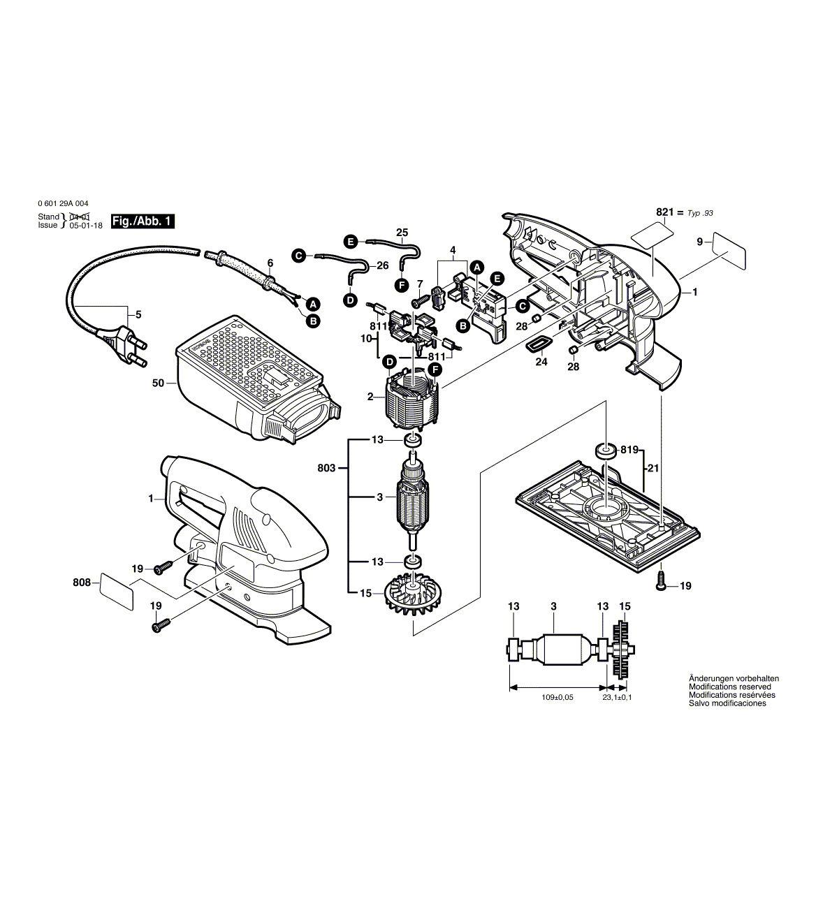 Схема на Шлифмашина Bosch GSS 180 A-C (0 601 29A 004)