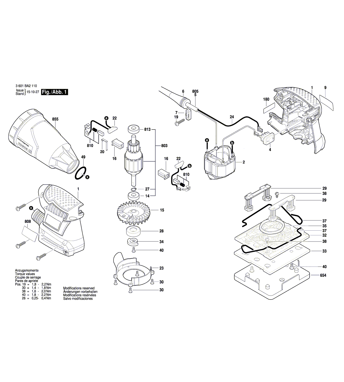 Схема на Шлифмашина Bosch GSS20-40 (3 601 BA2 110)