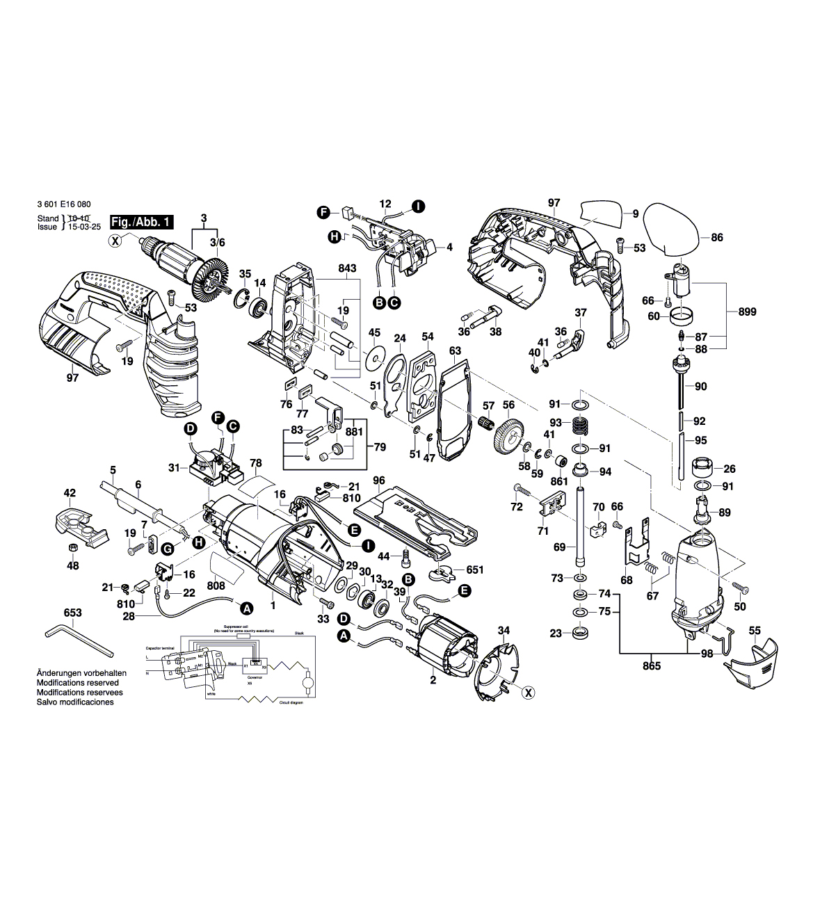 Схема на Лобзик Bosch GST 25 Metal (3 601 E16 000)