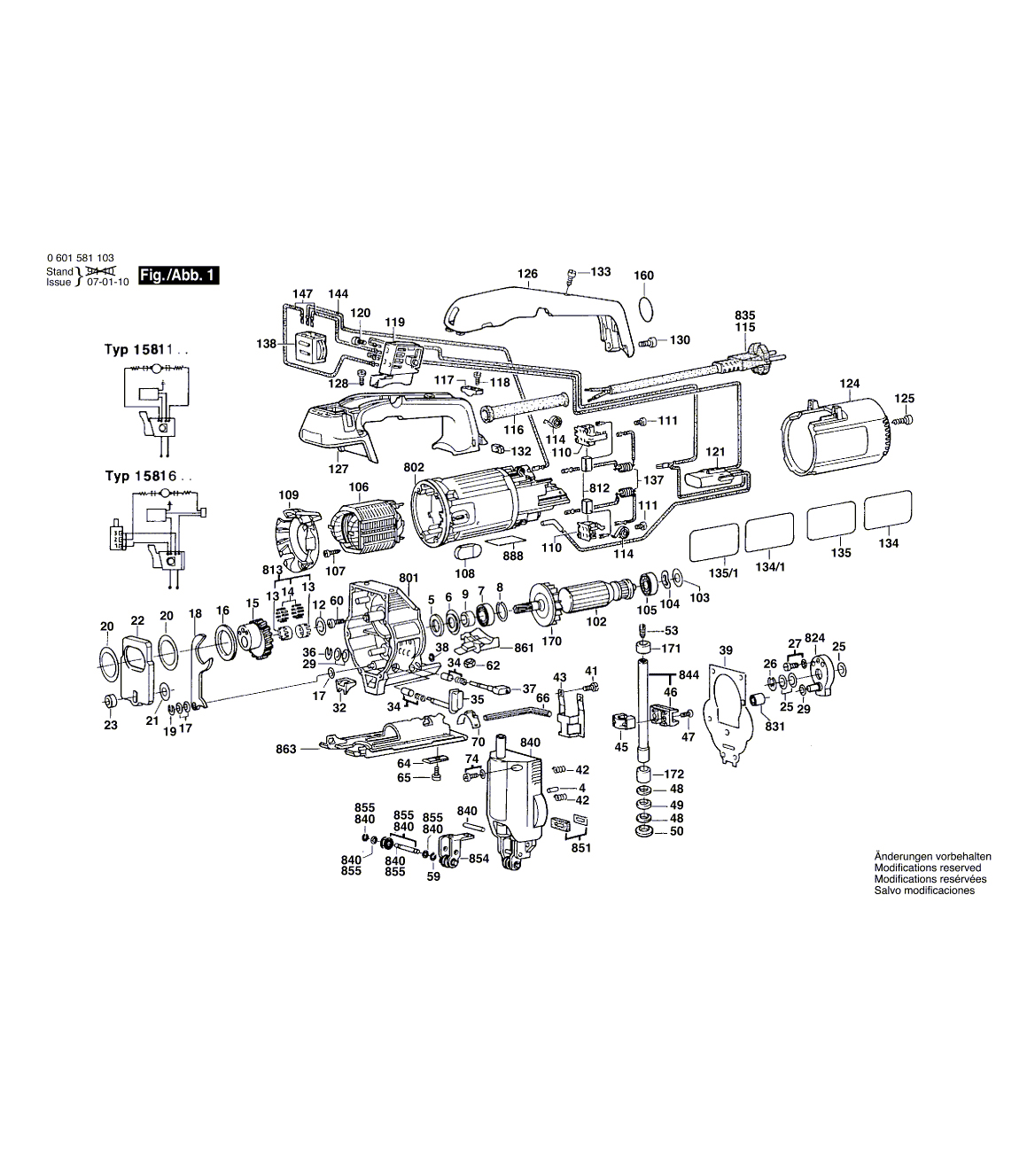 Схема на Лобзик Bosch GST 60 PB (0 601 581 103)