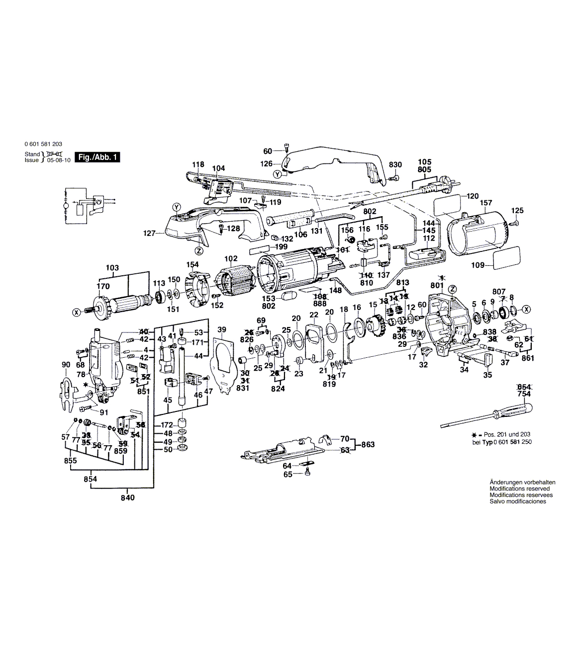 Схема на Лобзик Bosch GST 60 PS (0 601 581 262)