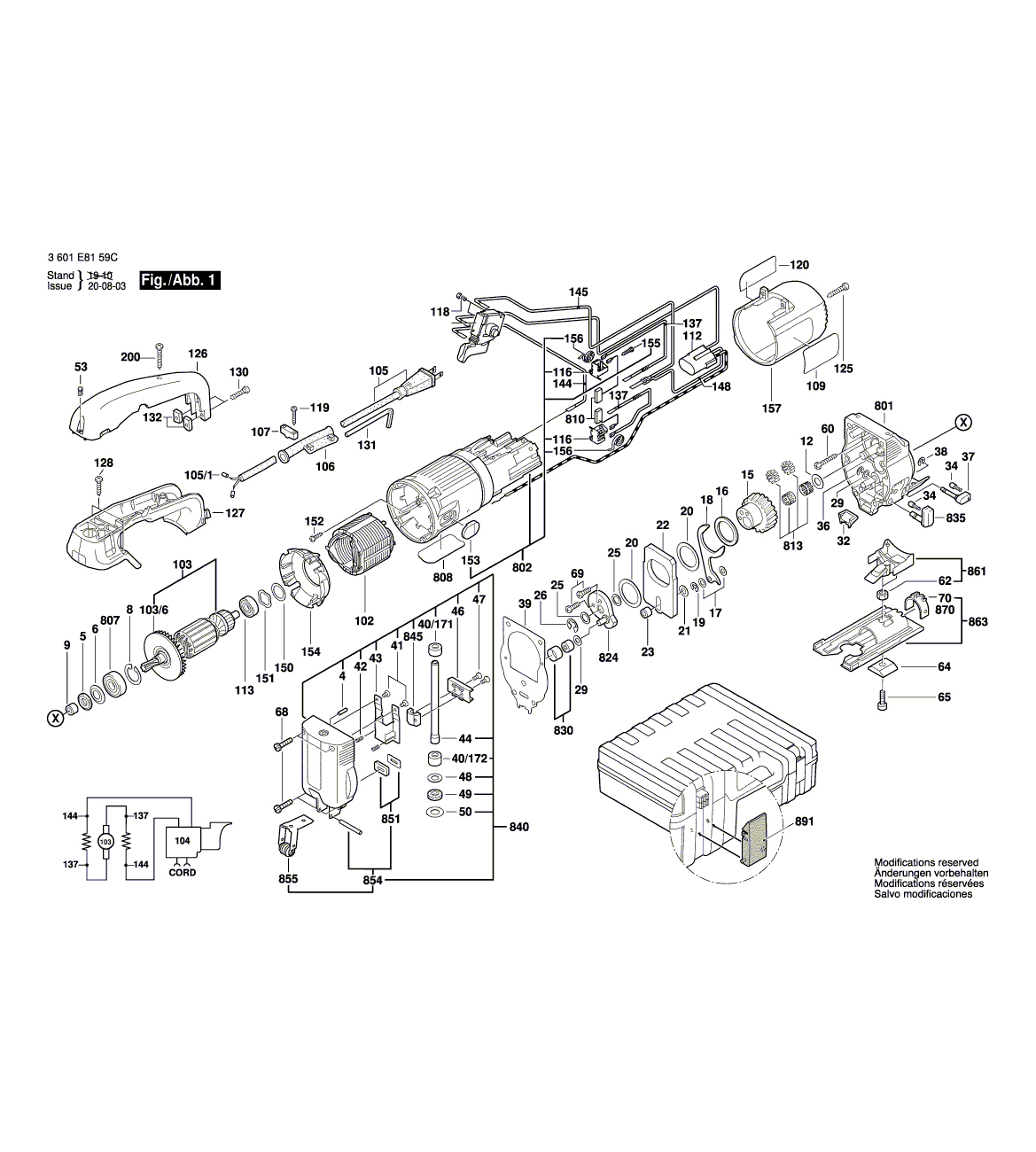 Схема на Лобзик Bosch GST 80 PB (3 601 E81 250)
