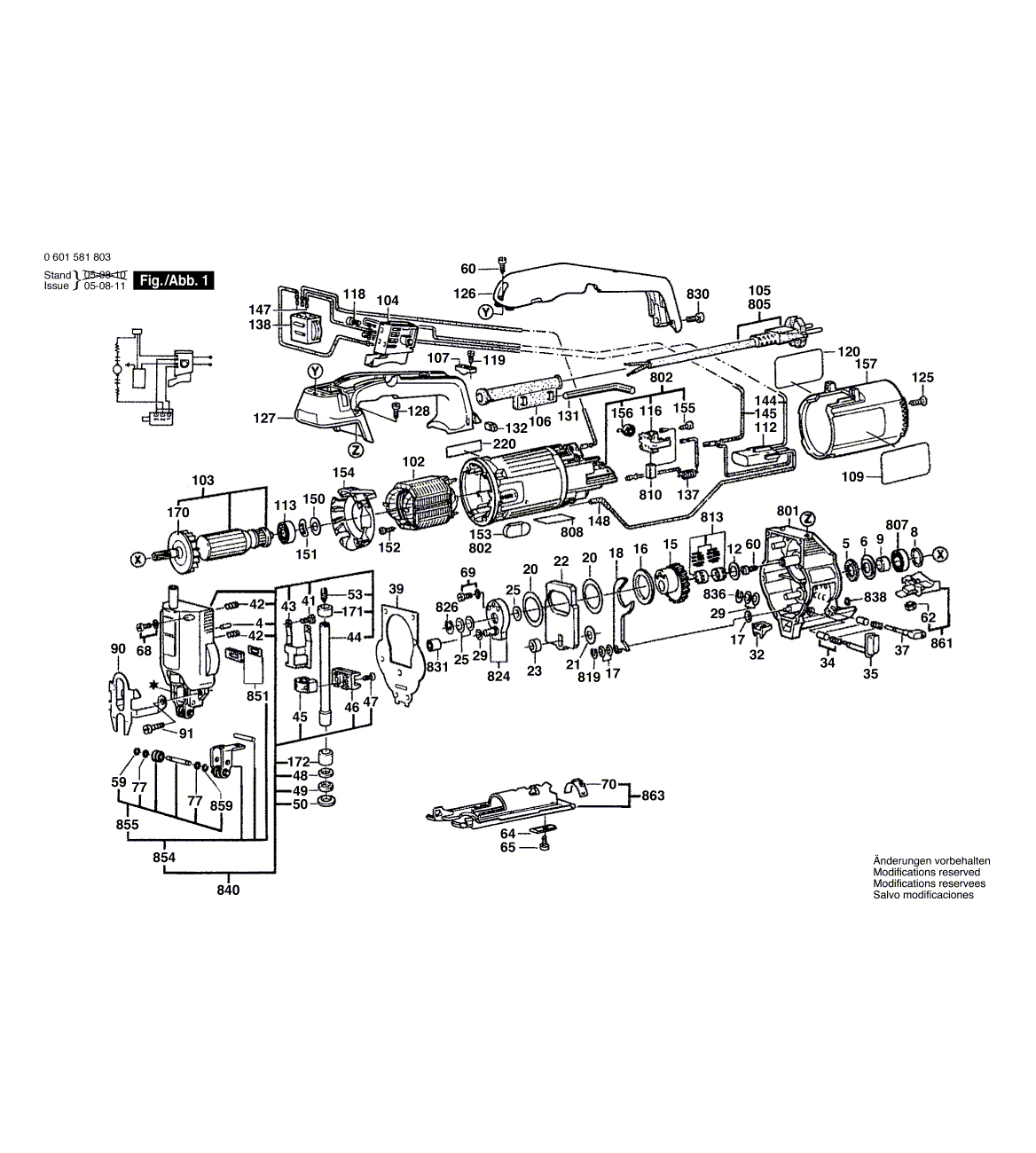Схема на Лобзик Bosch GST 80 PBE (0 601 581 803)