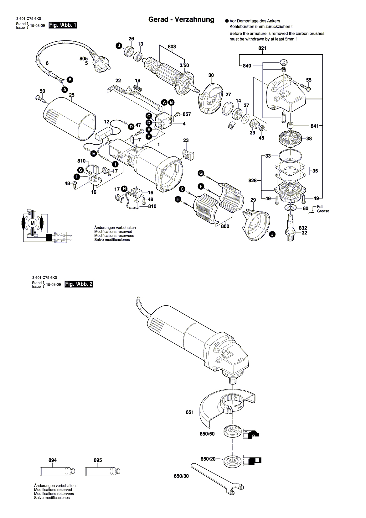 Схема на Угловая шлифмашина Bosch GWS 060 (3 601 C75 6K0)