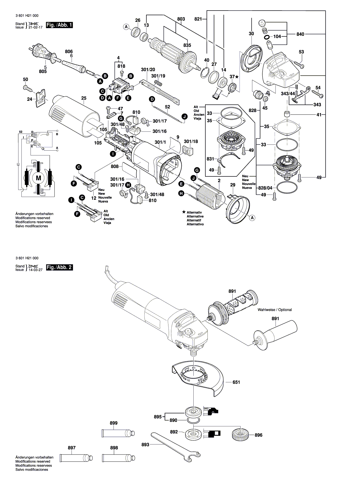 Схема на Угловая шлифмашина Bosch GWS 10-125 (3 601 H21 000)