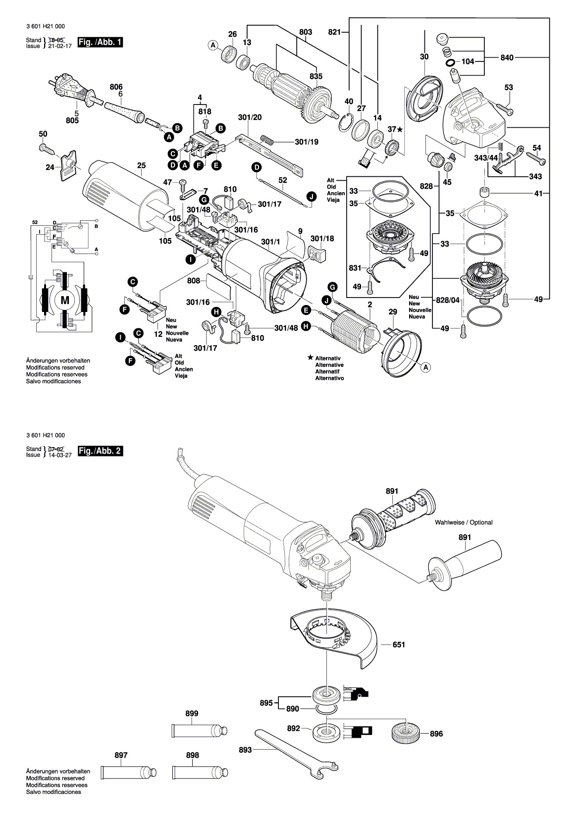 Схема на Кутова шліфмашина Bosch GWS 10-125 (3 601 H21 000)