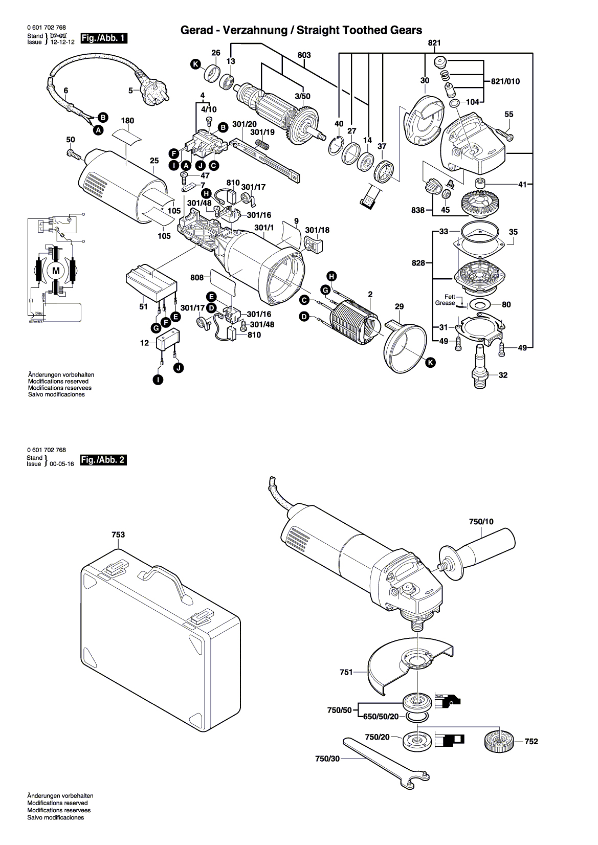 Схема на Кутова шліфмашина Bosch GWS 10-150 C (0 601 702 768)