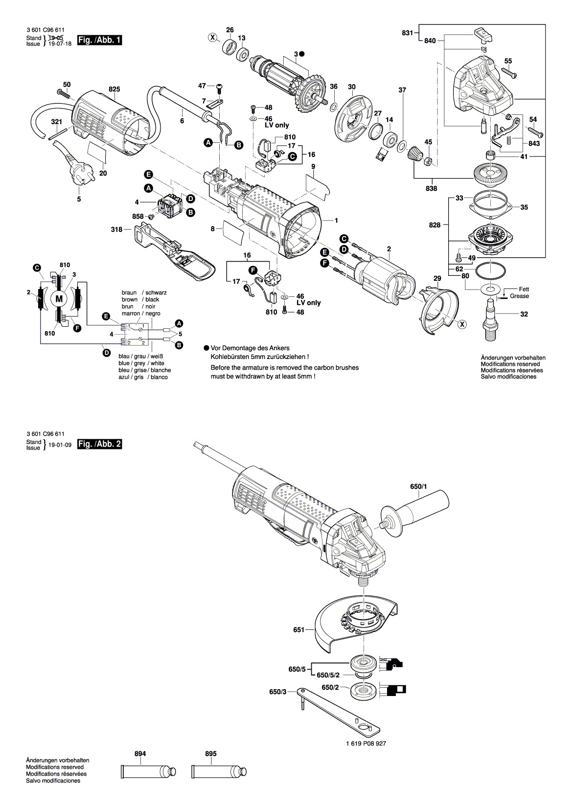 Схема на Кутова шліфмашина Bosch GWS 10-45 DE (3 601 C96 611)