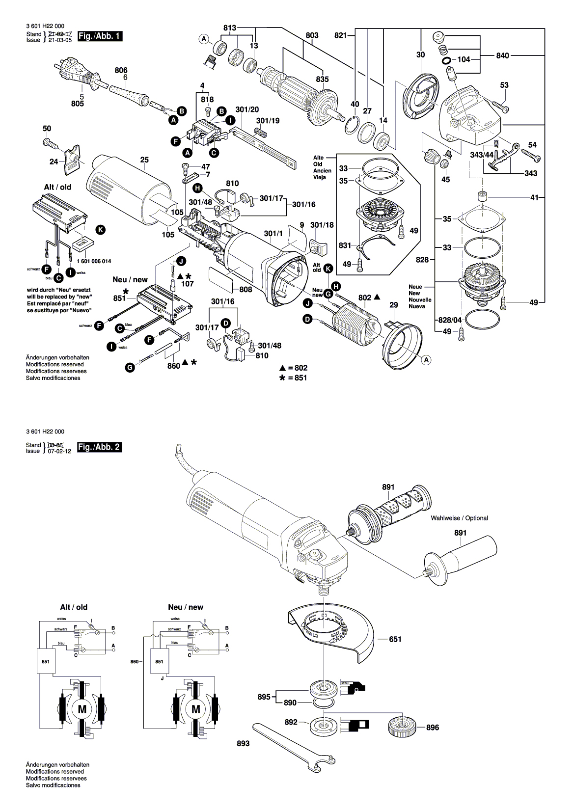 Схема на Угловая шлифмашина Bosch GWS 11-125 CI (3 601 H22 000)