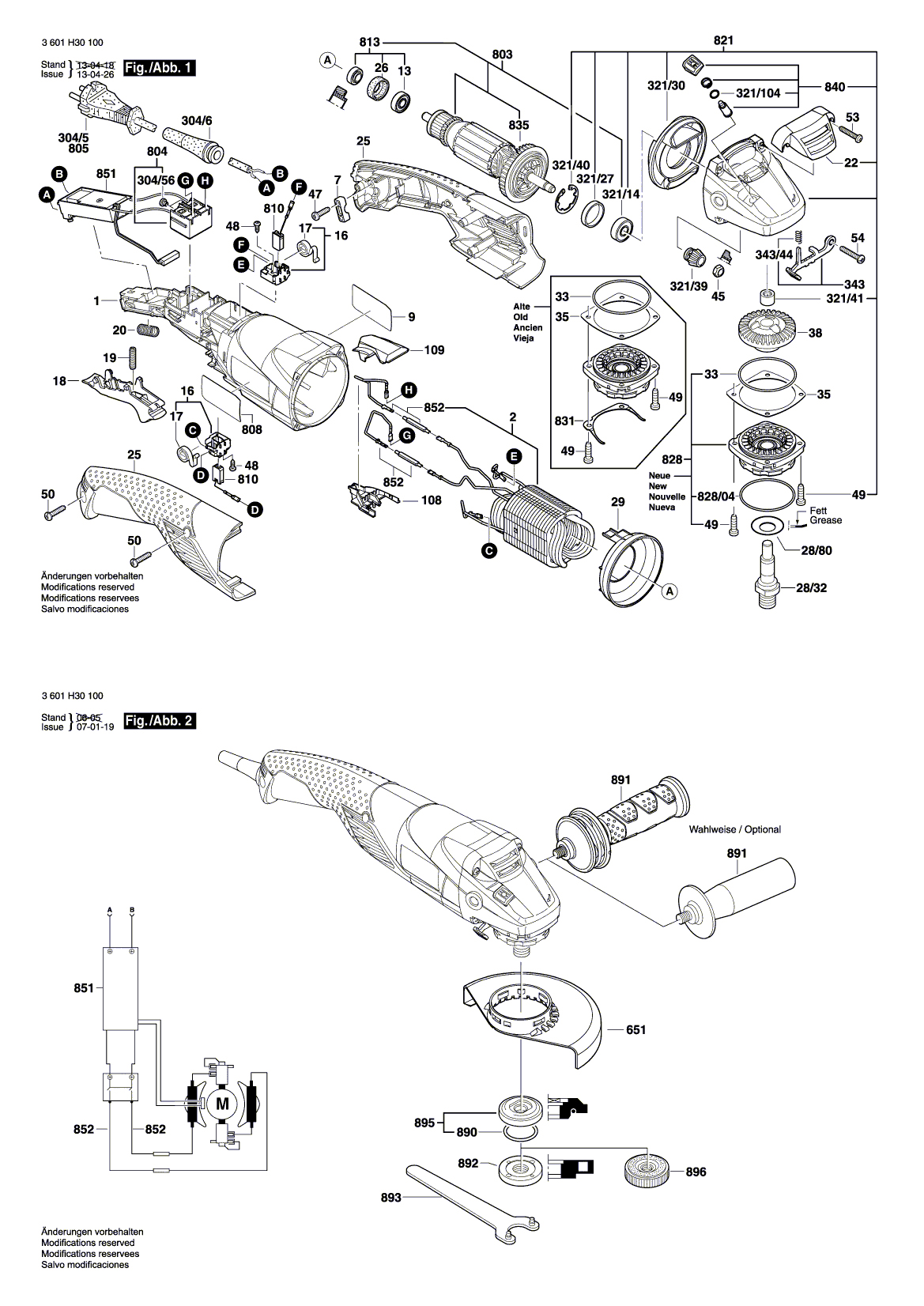 Схема на Угловая шлифмашина Bosch GWS 11-125 CIH (3 601 H30 100)