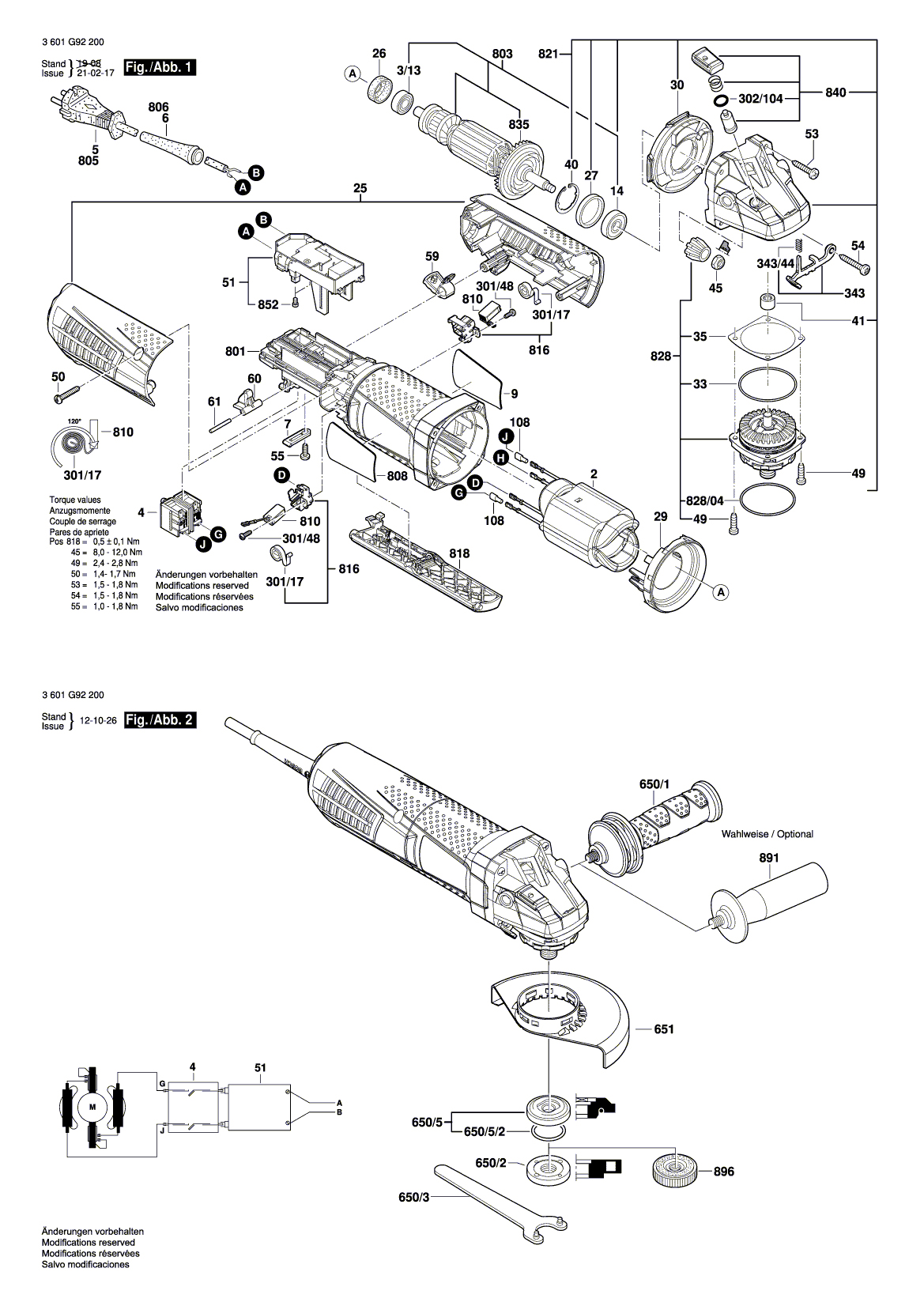 Схема на Угловая шлифмашина Bosch GWS 11-125 P (3 601 G92 200)