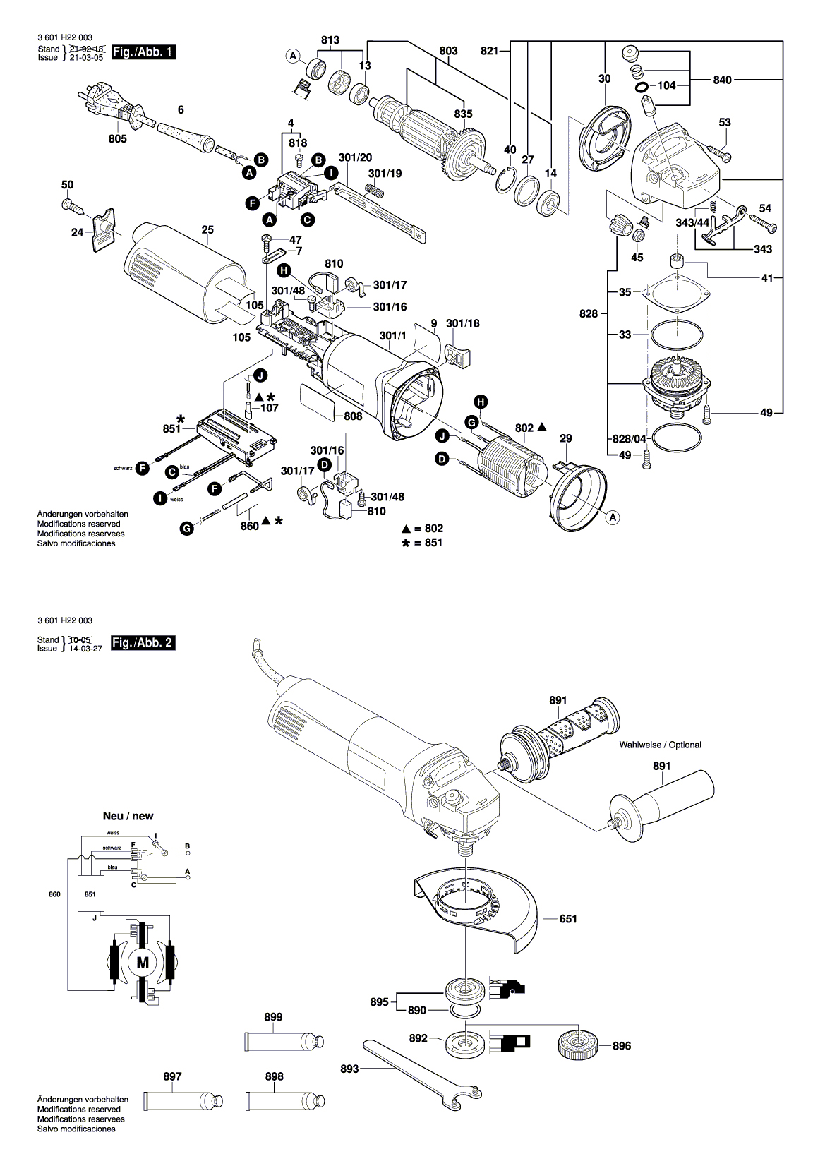 Схема на Угловая шлифмашина Bosch GWS 1100 (3 601 H22 003)