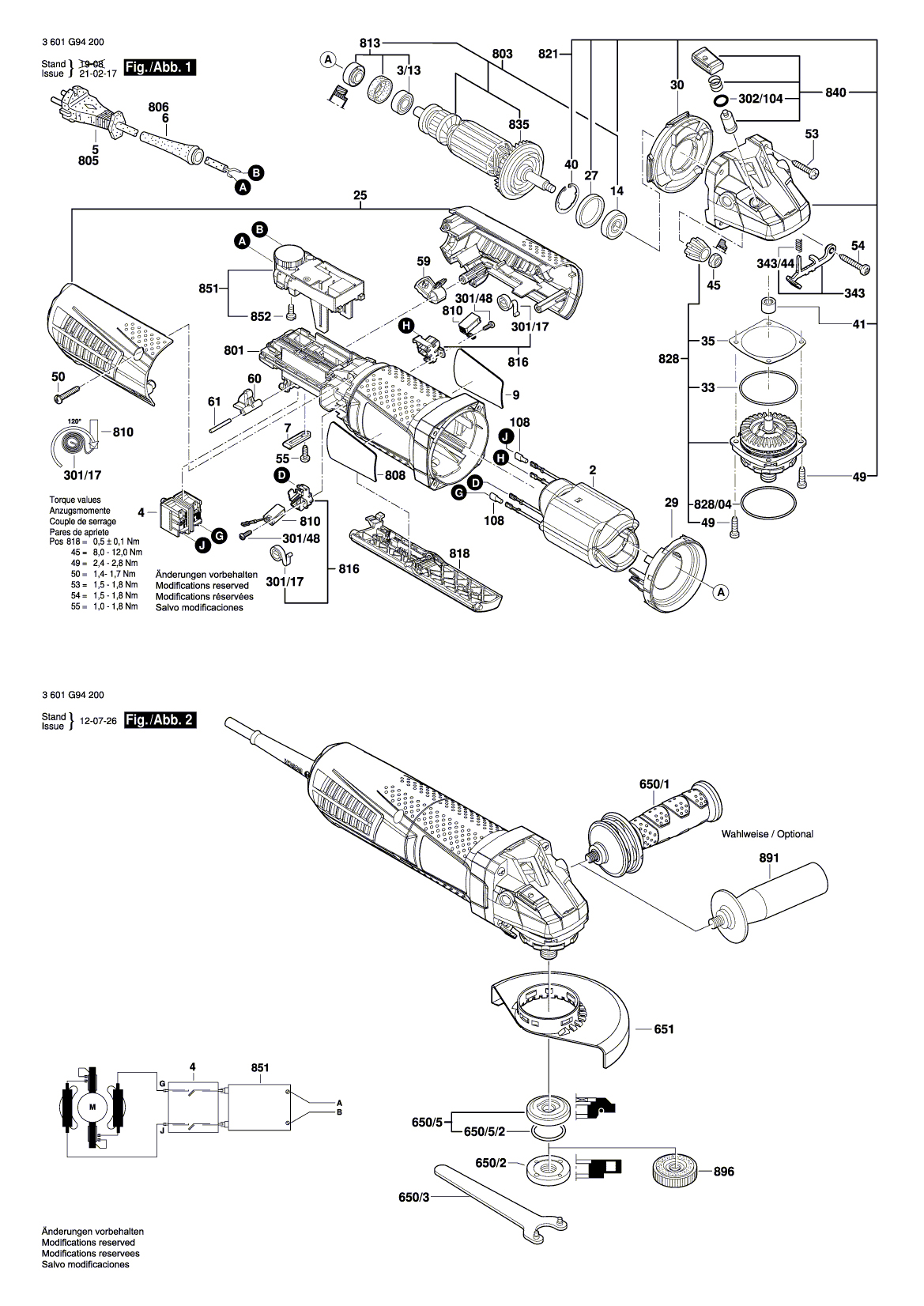 Схема на Кутова шліфмашина Bosch GWS 12-125 CIEP (3 601 G94 200)