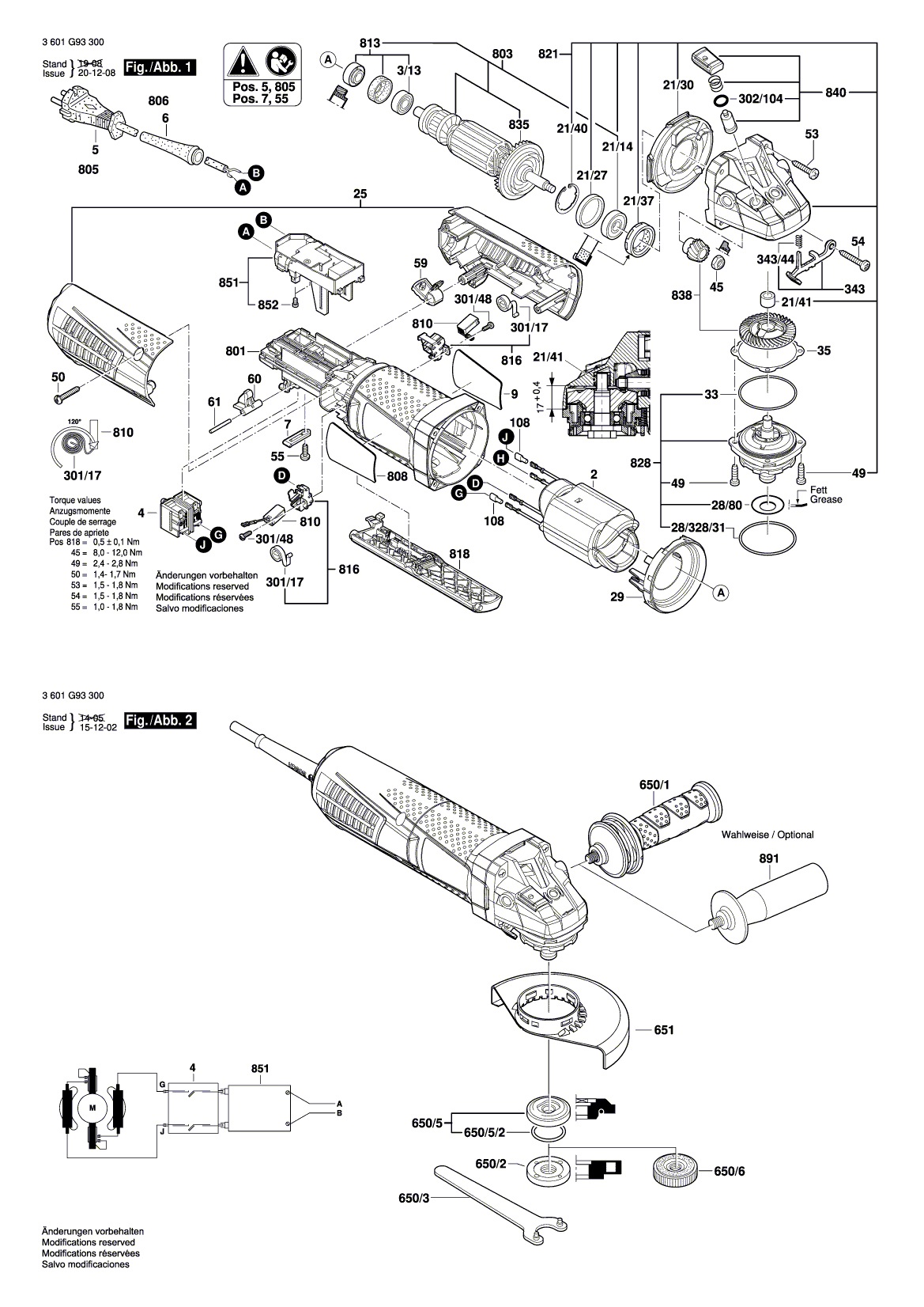 Схема на Угловая шлифмашина Bosch GWS 12-125 CIPX (3 601 G93 300)