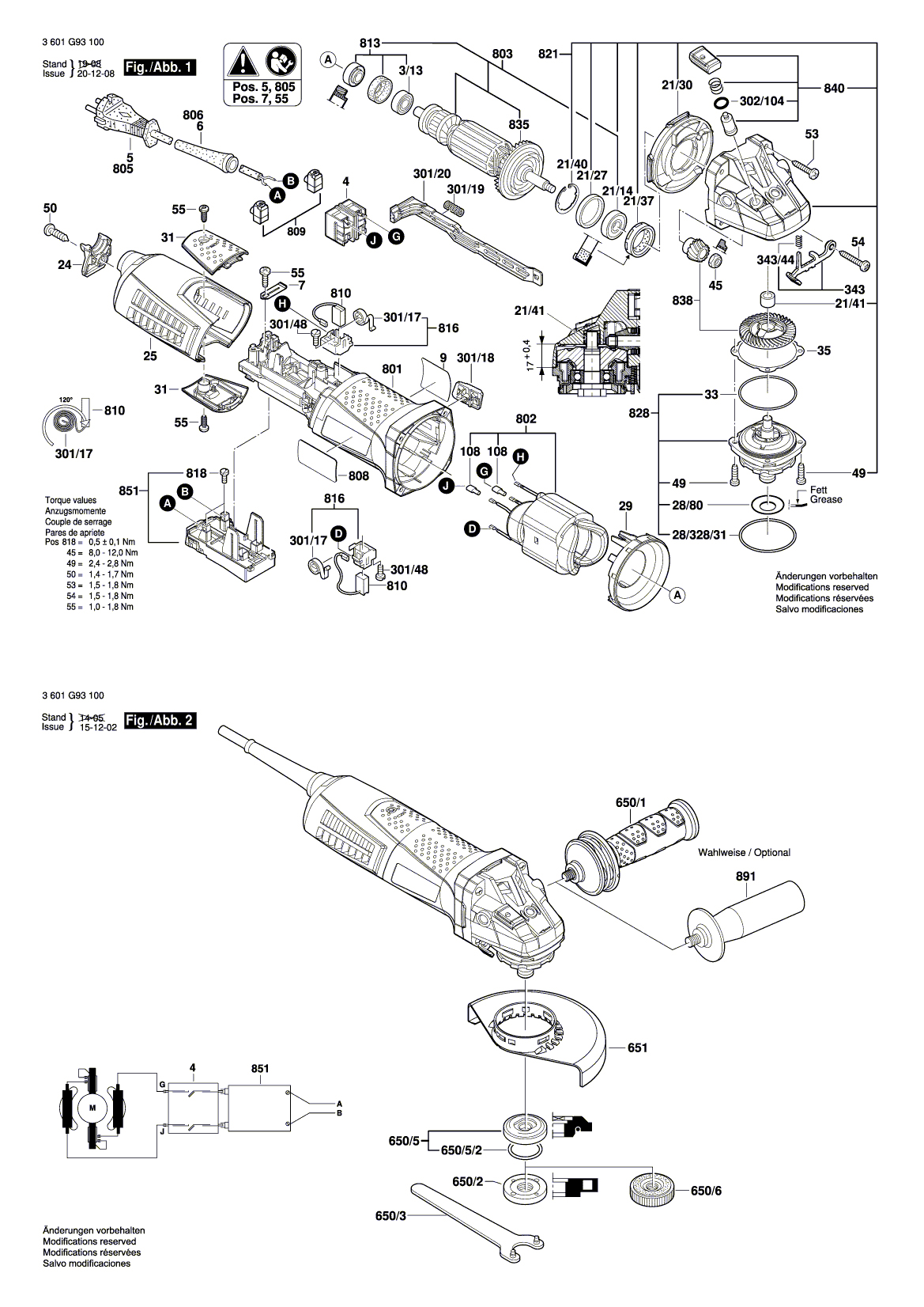 Схема на Угловая шлифмашина Bosch GWS 12-125 CIX (3 601 G93 100)