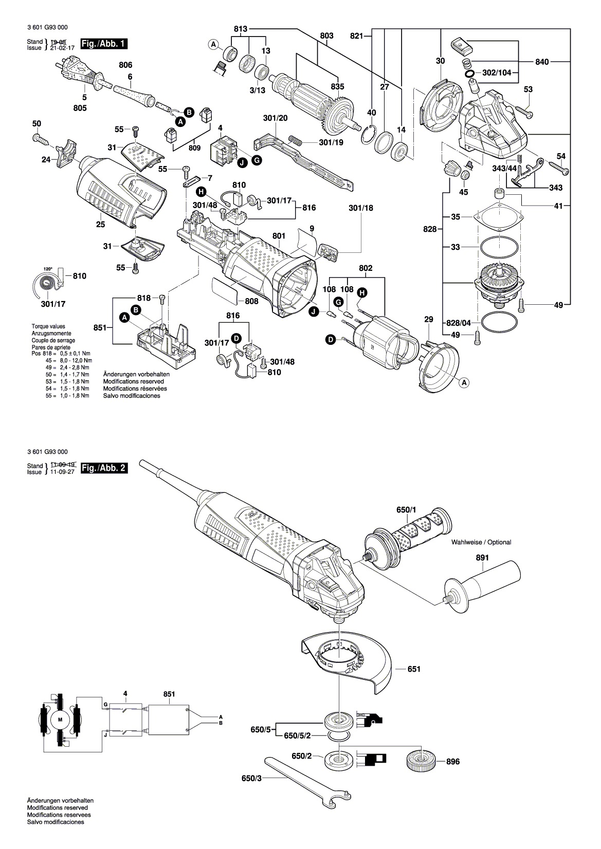 Схема на Кутова шліфмашина Bosch GWS 12-25 (3 601 G93 030)