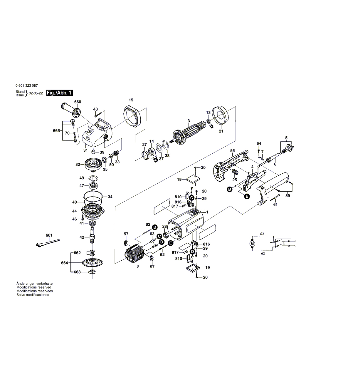 Схема на Угловая шлифмашина Bosch GWS 12 U (0 601 323 012)