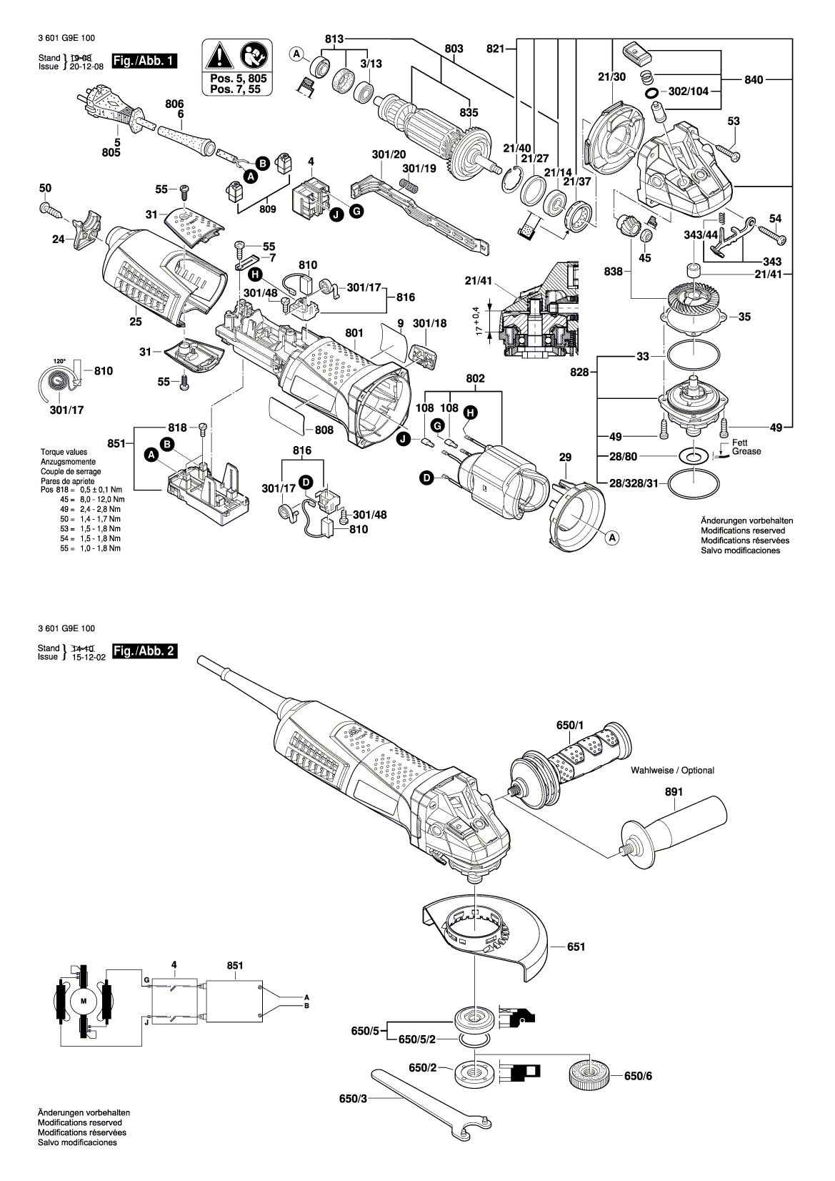 Схема на Угловая шлифмашина Bosch GWS 13-125 CIX (3 601 G9E 100)