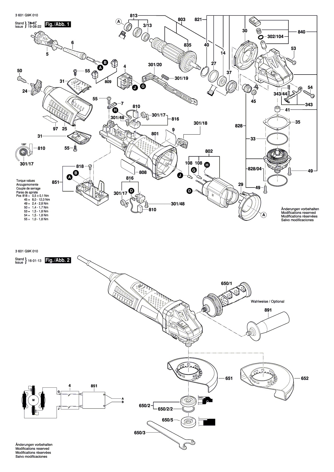 Схема на Угловая шлифмашина Bosch GWS 13-60 (3 601 G9K 010)