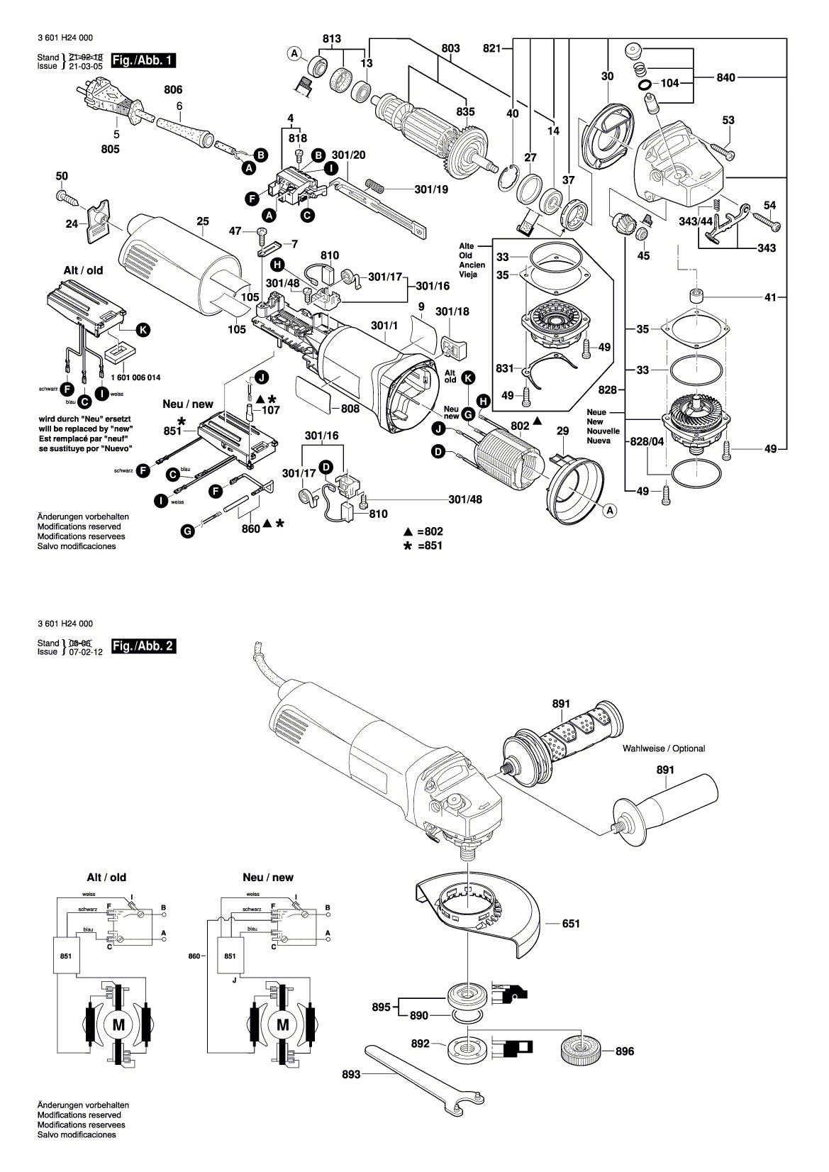 Схема на Угловая шлифмашина Bosch GWS 14-125 CI (3 601 H24 000)