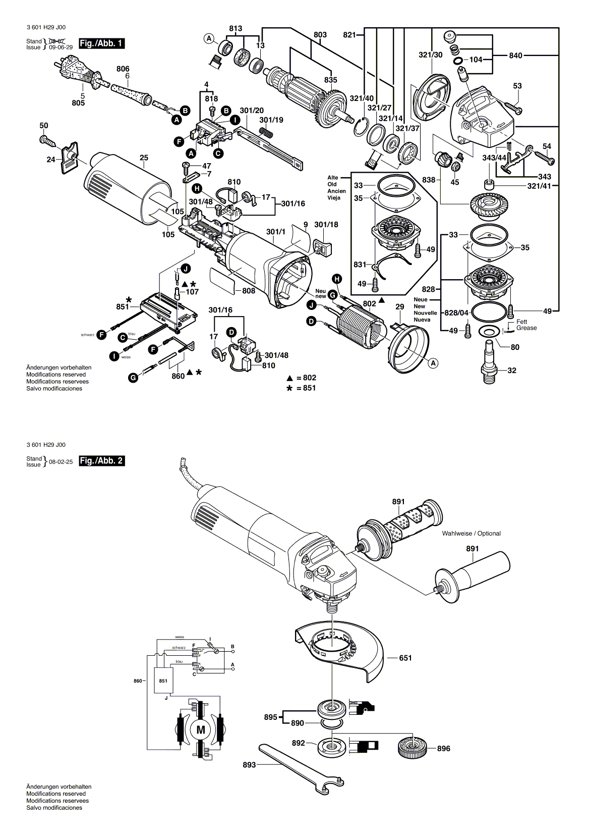 Схема на Угловая шлифмашина Bosch GWS 14-125 INOX (3 601 H29 J00)