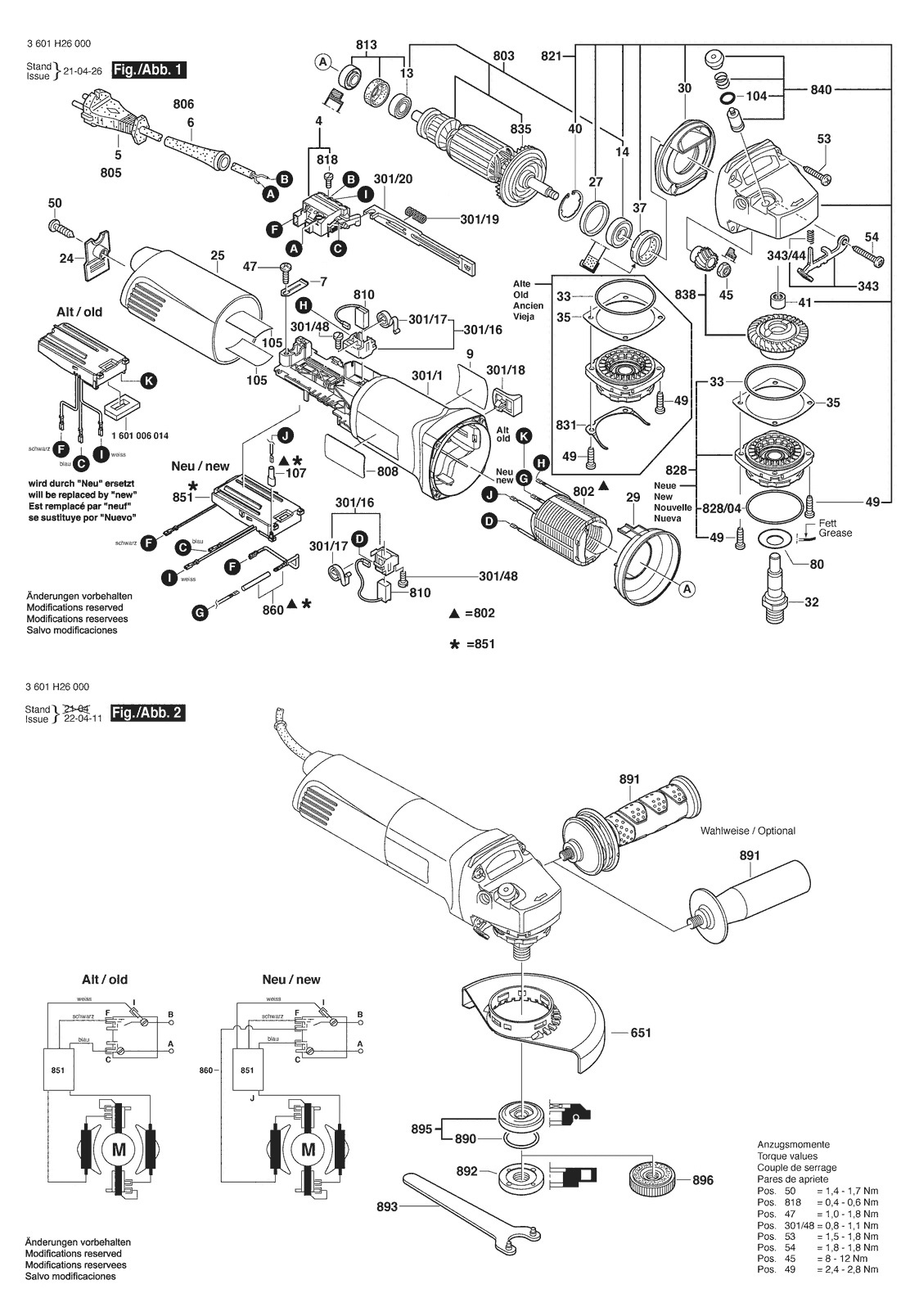 Схема на Кутова шліфмашина Bosch GWS 14-150 CI (3 601 H26 000)