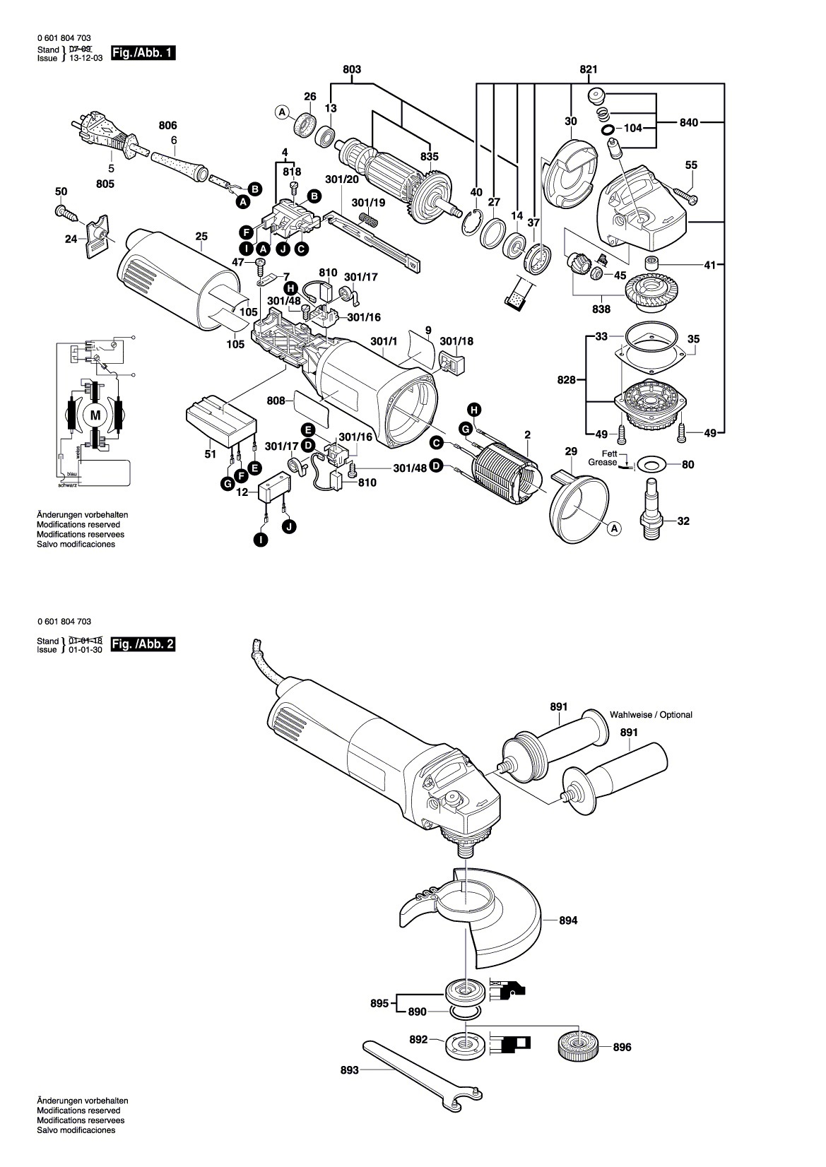 Схема на Кутова шліфмашина Bosch GWS 1400 (0 601 804 770)