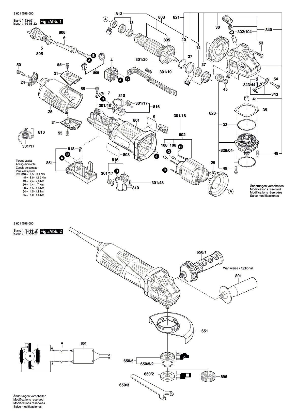 Купить запчасти на Угловая шлифмашина Bosch (Бош) GWS 15-125 CIE (3 601 G96  000) по цене производителя | ⚙️ 230.com.ua