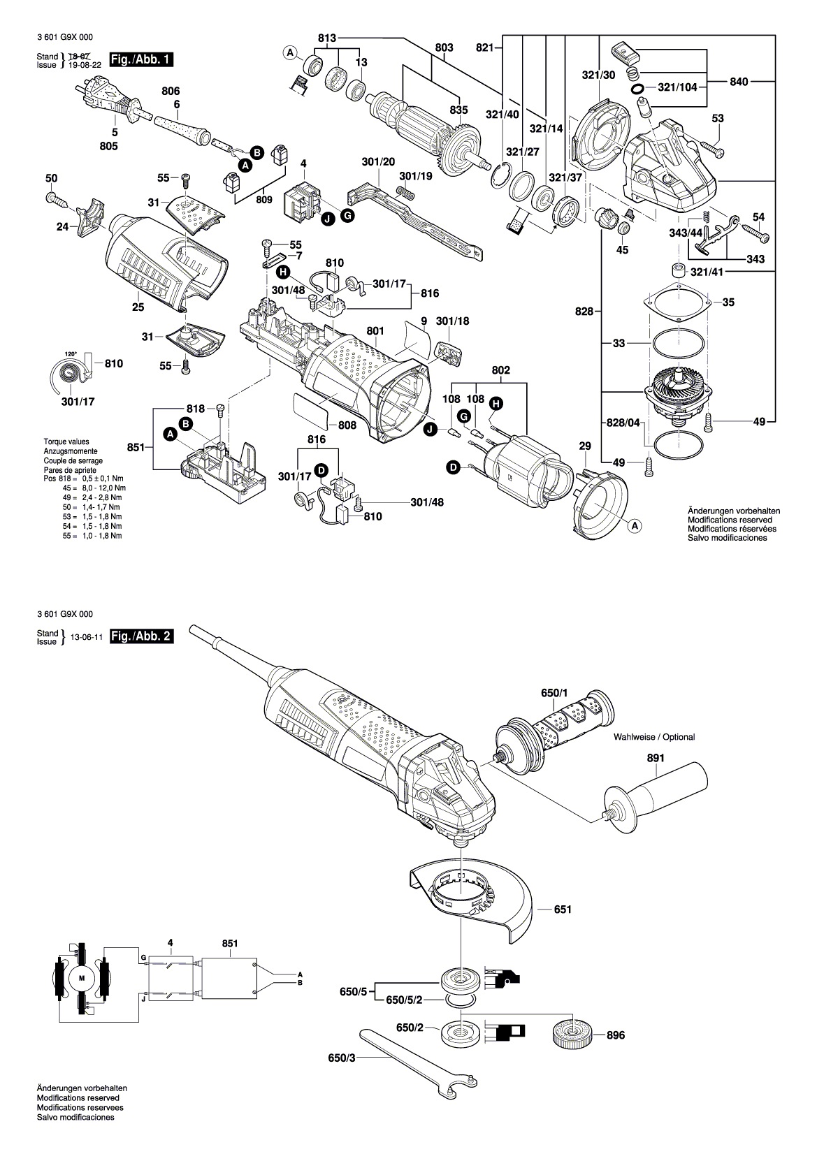 Схема на Угловая шлифмашина Bosch GWS 15-125 Inox (3 601 G9X 000)