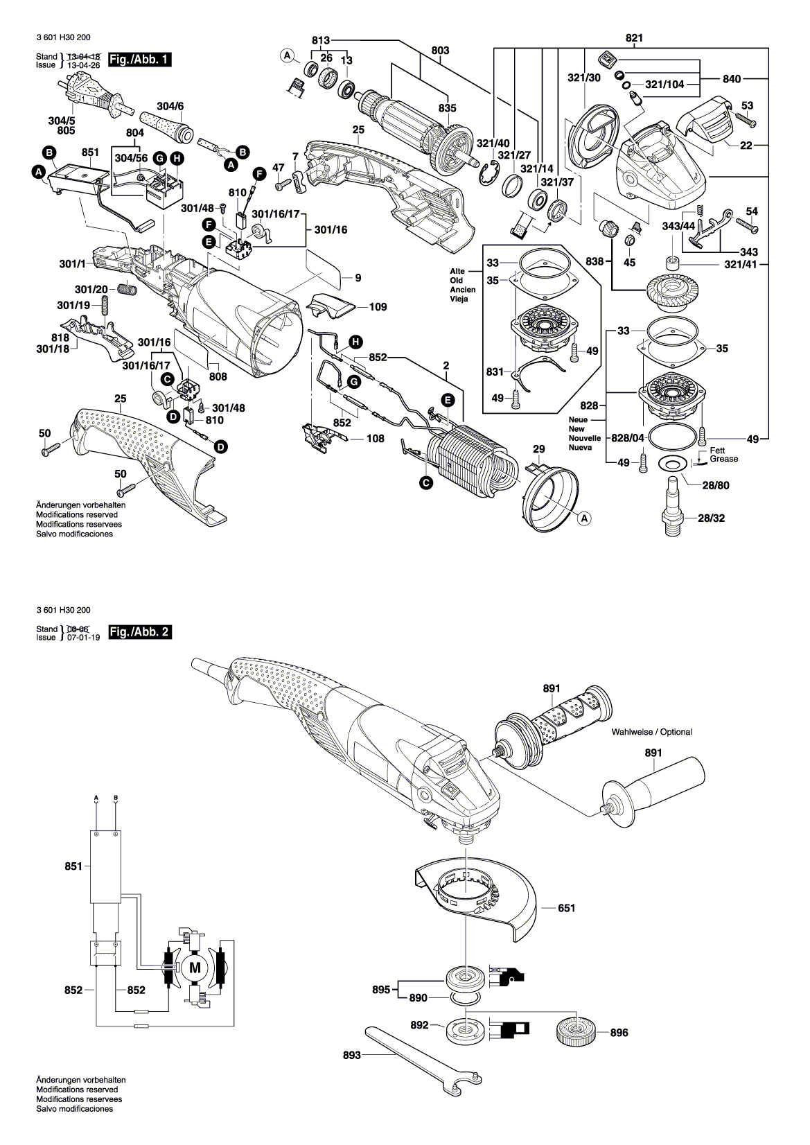 Схема на Угловая шлифмашина Bosch GWS 15-150 CIH (3 601 H30 500)