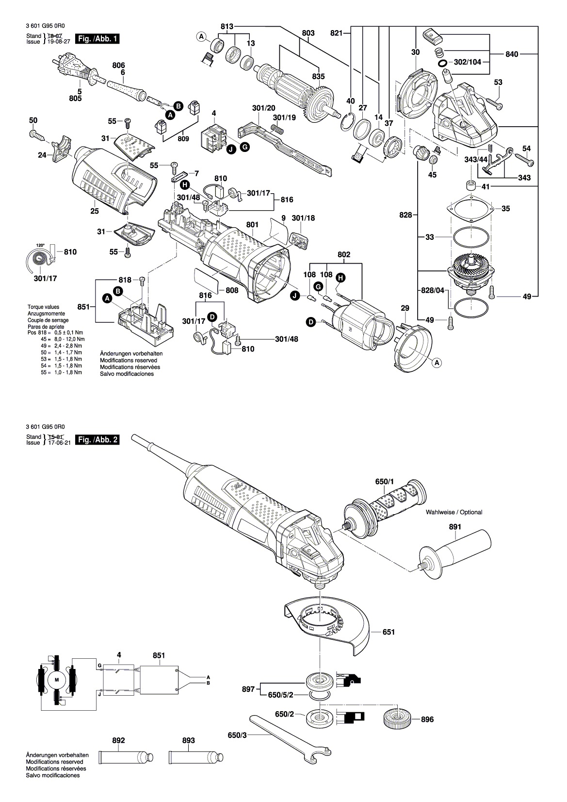 Схема на Кутова шліфмашина Bosch GWS 17-125 CI (3 601 G95 0R0)
