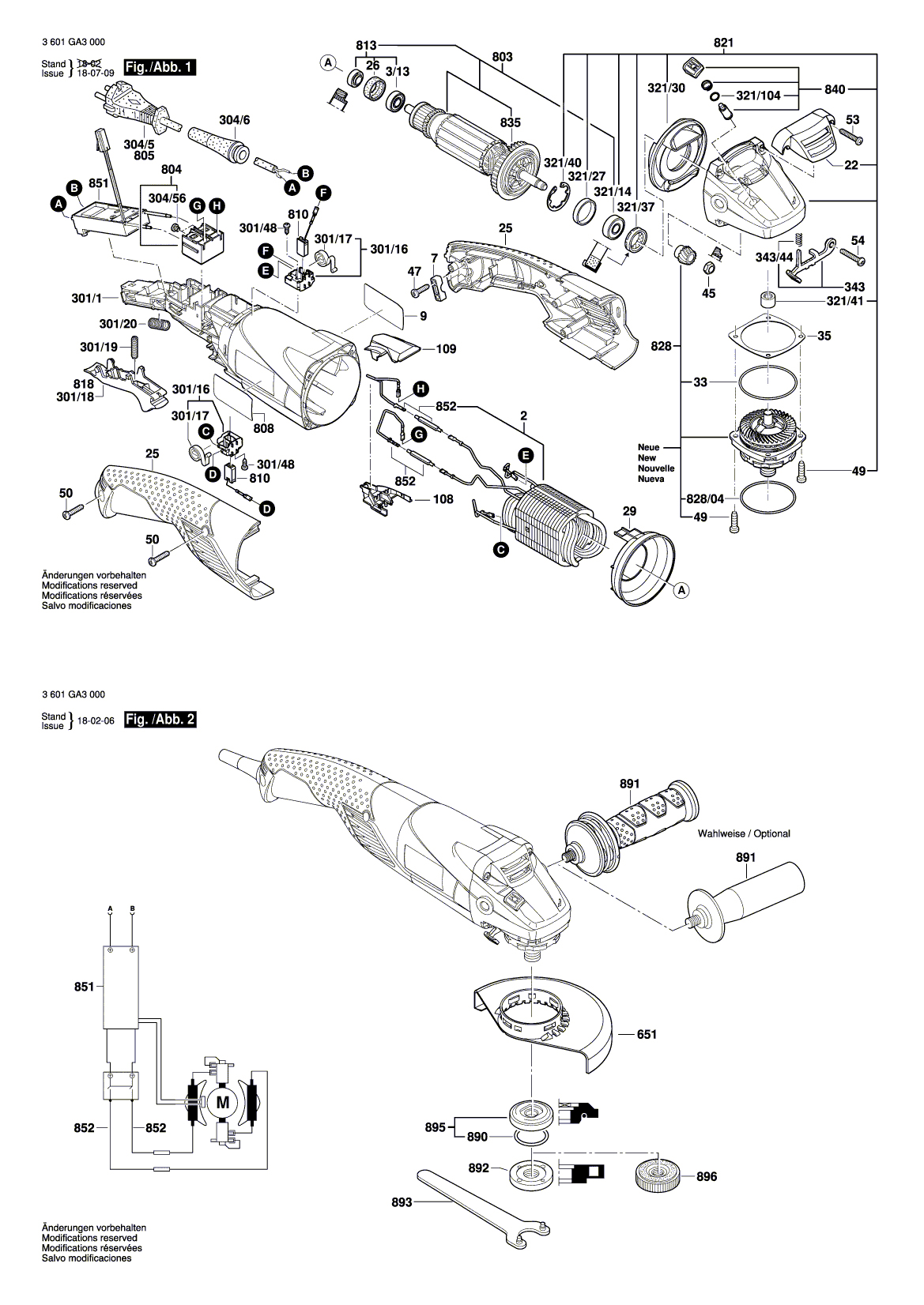 Схема на Угловая шлифмашина Bosch GWS 18-125 L (3 601 GA3 000)