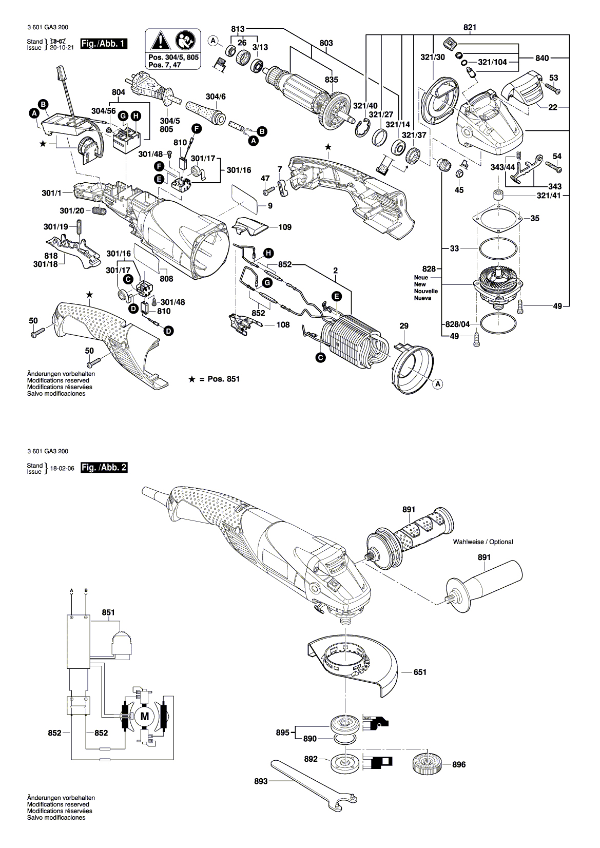 Схема на Угловая шлифмашина Bosch GWS 18-125 SL (3 601 GA3 200)