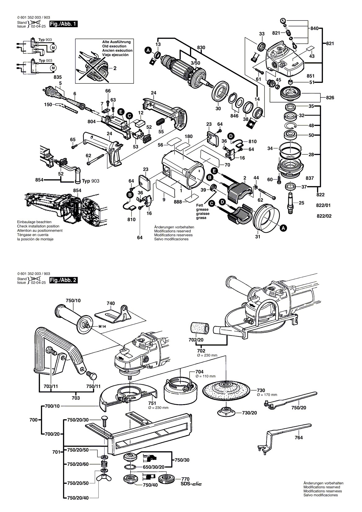 Схема на Кутова шліфмашина Bosch GWS 18-230 (0 601 352 003)