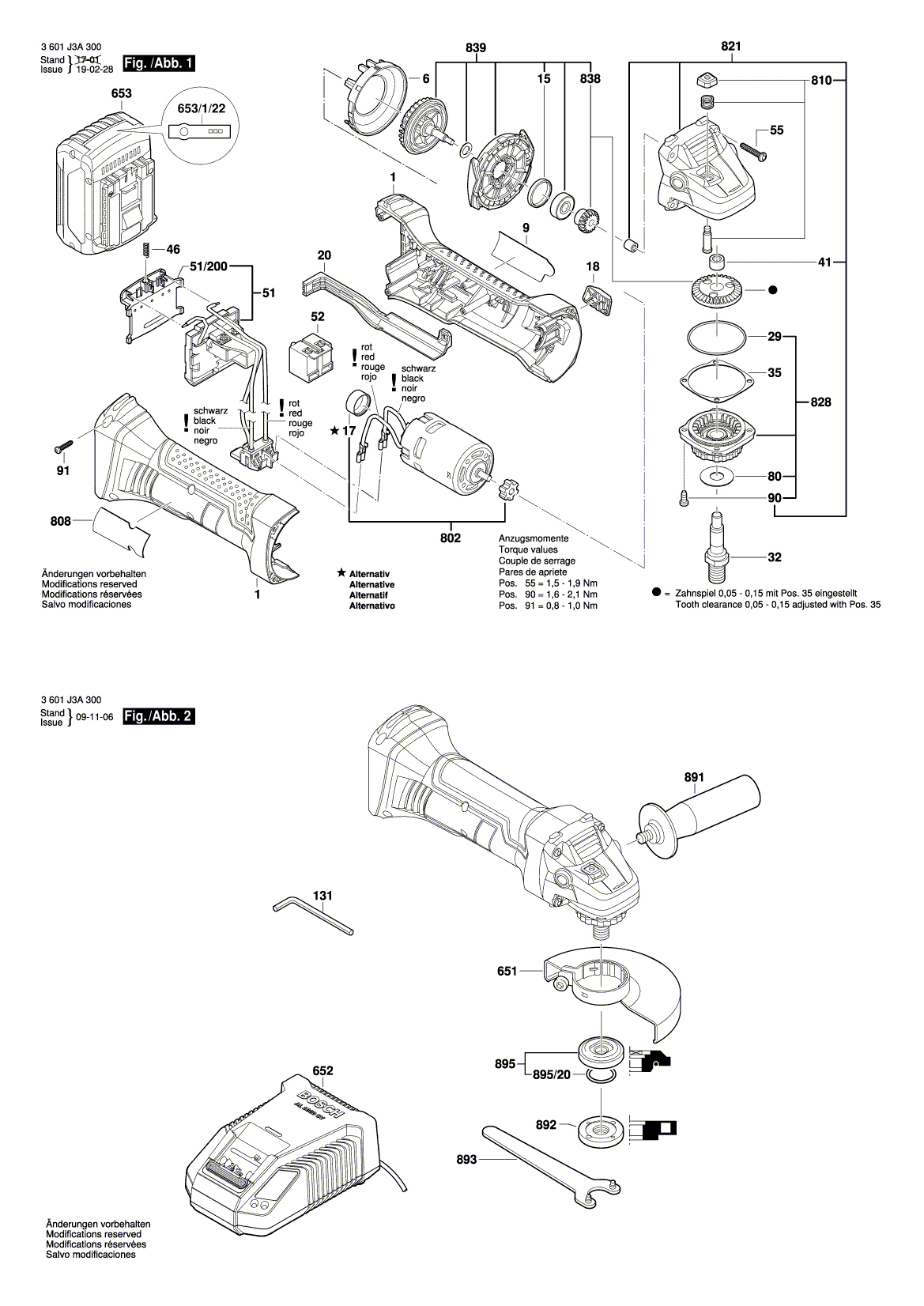 Схема на Угловая шлифмашина Bosch GWS 18 V-LI (3 601 J3A 300)