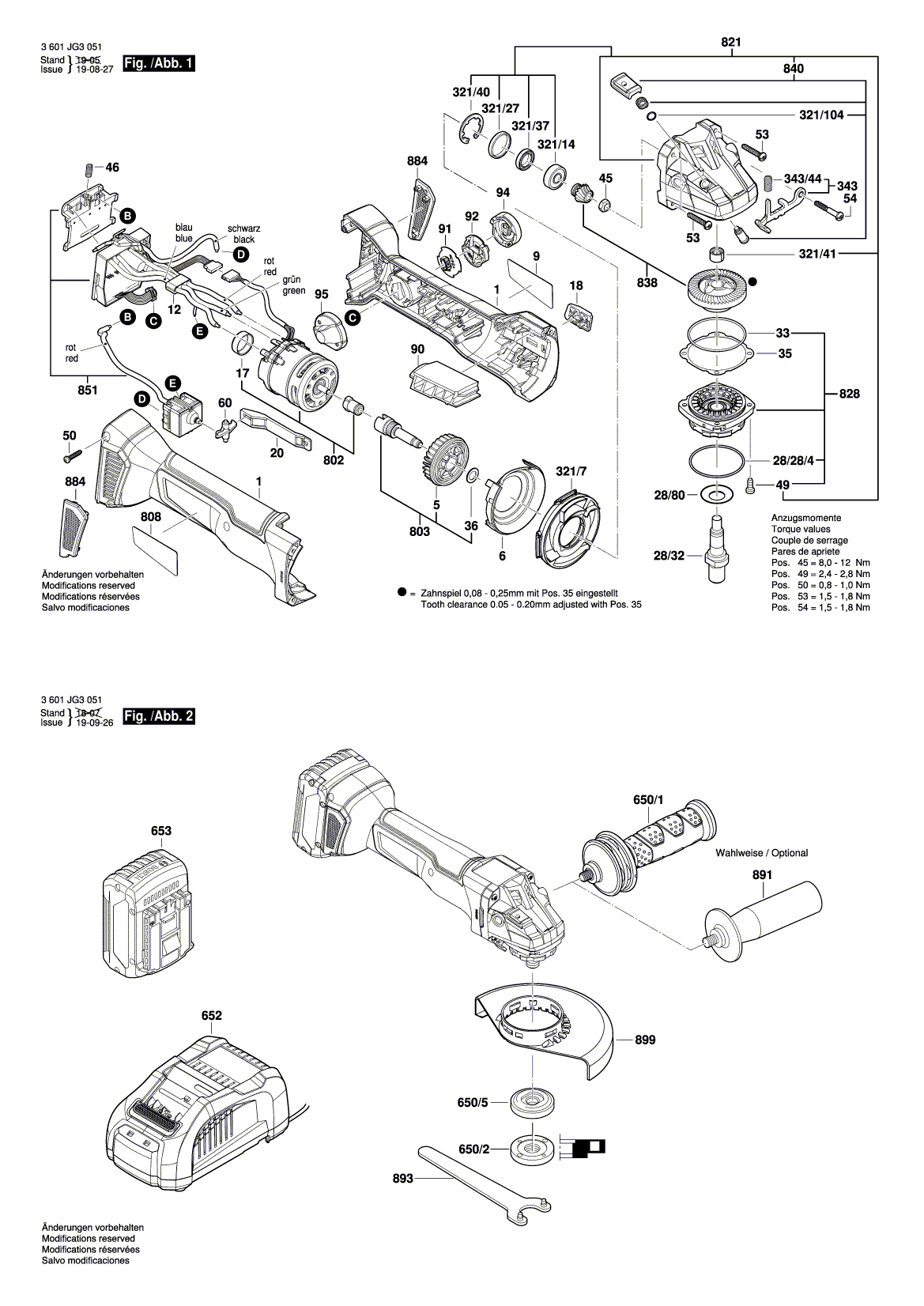 Схема на Кутова шліфувальна машина Bosch GWS 18V-10 C (3 601 JG3 051)